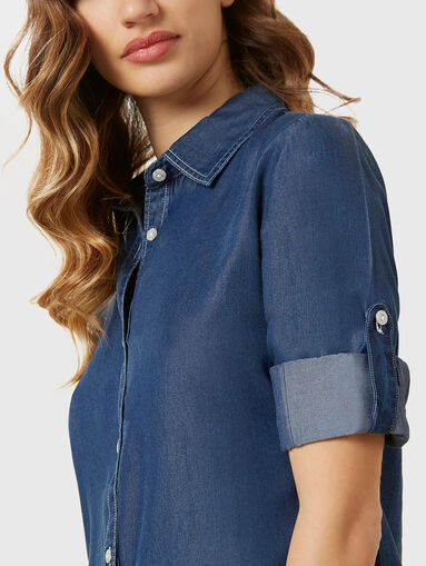 DENIM lyocell shirt with adjustable sleeves - 4
