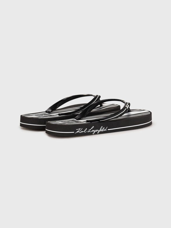 KOSTA black beach slippers with logo print - 3