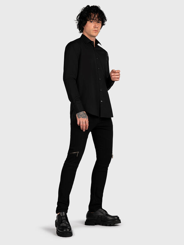 Black skinny jeans with zips - 6