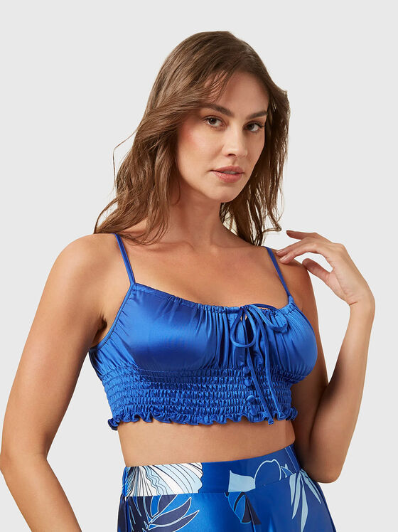 MARIS blue satin top - 1