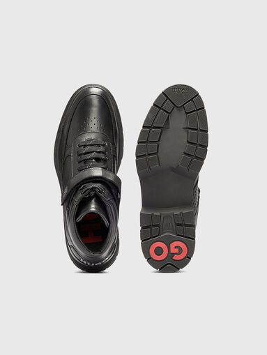 Leather boots with contrast logo - 5