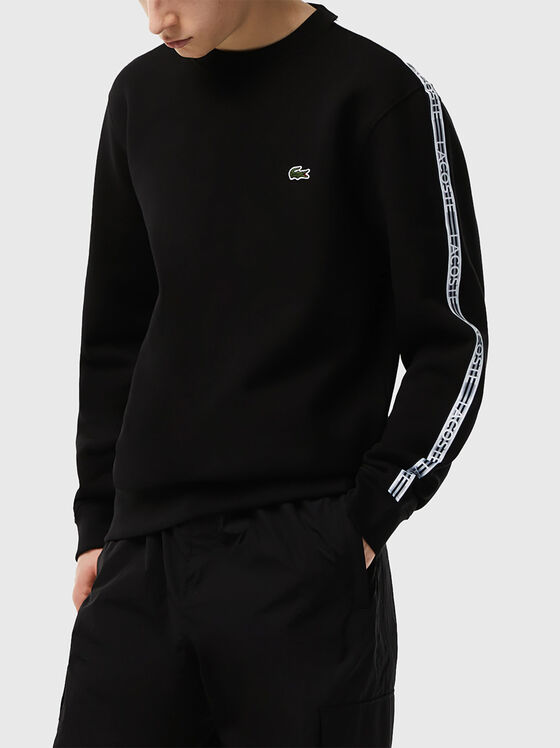Black sweatshirt with accent logo  - 1