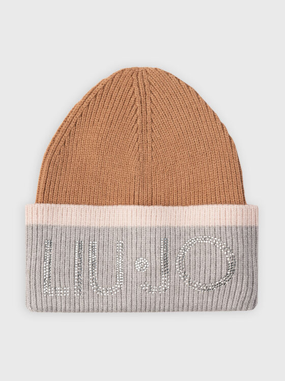 Hat with color-block effect and rhinestones - 1