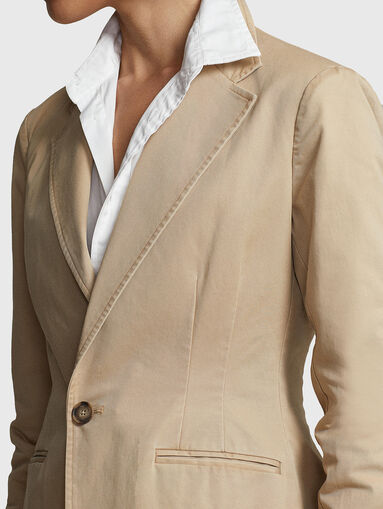 Beige cotton blend jacket - 4