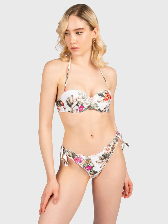 Bandeau bikini top with floral print - 2
