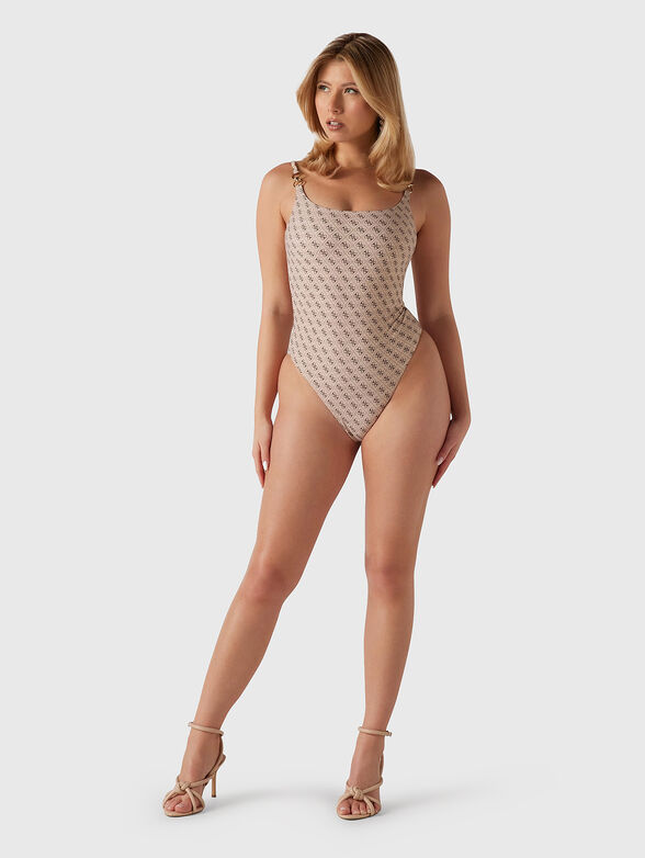 One piece swimsuit with logo print - 4