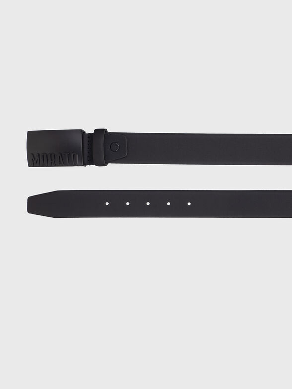 Leather belt with embossed logo - 2