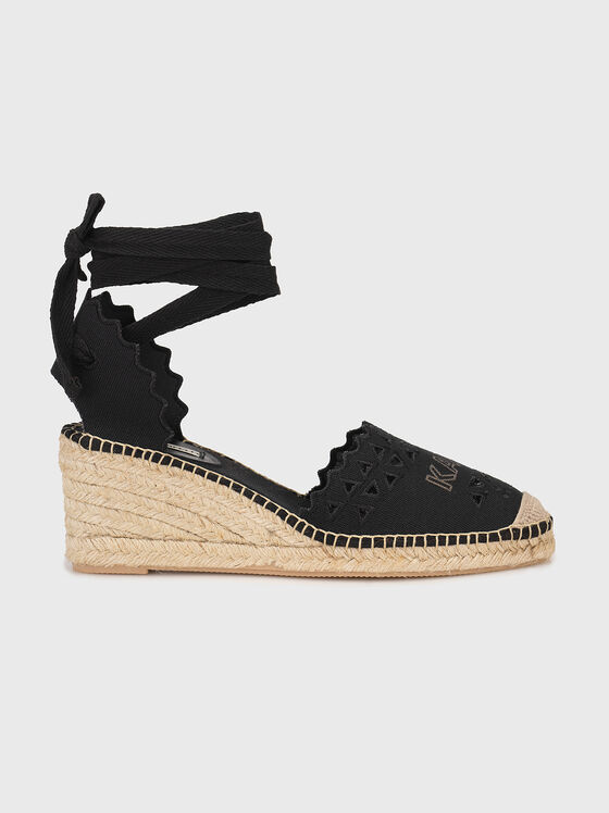 Espadrile cu platformă negre KAMINI - 1
