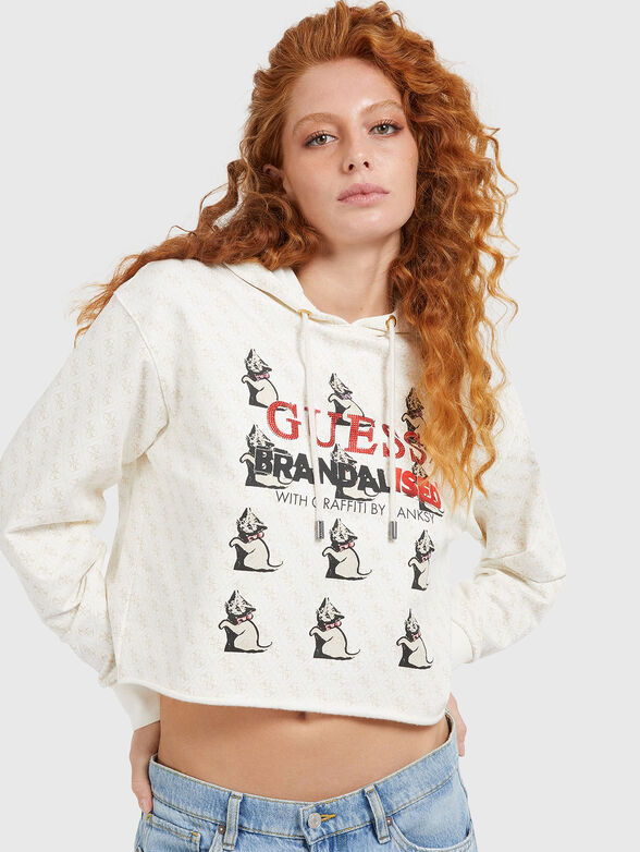Short sweatshirt with logo accent - 1
