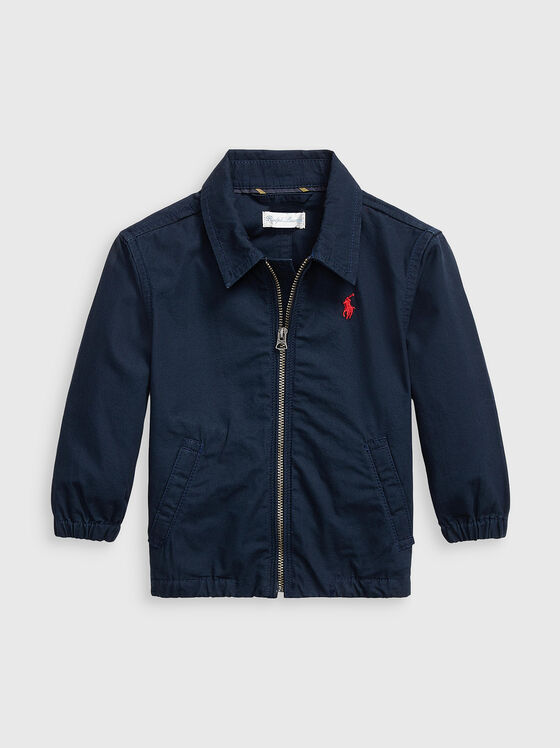 Dark blue jacket with logo embroidery - 1