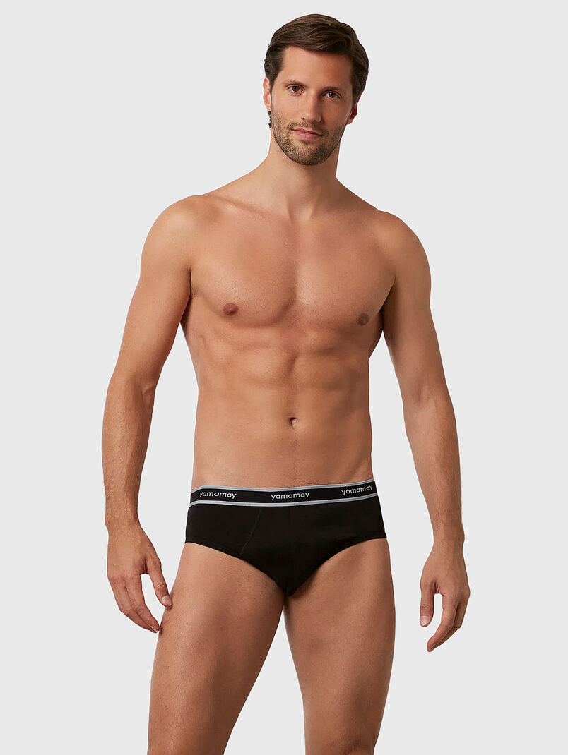 NEW FASHION COLOR black briefs with logo - 3