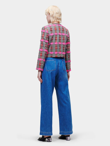 Bouclé cropped plaid jacket  - 3