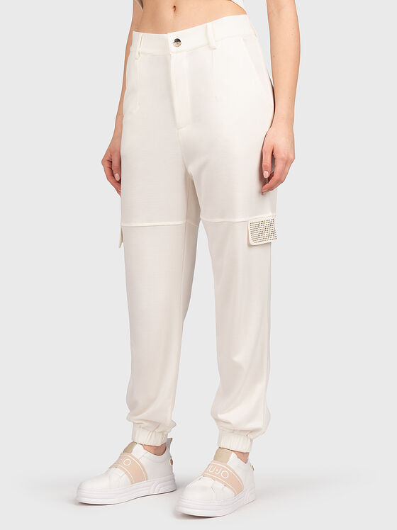 White pants with accent pockets - 1