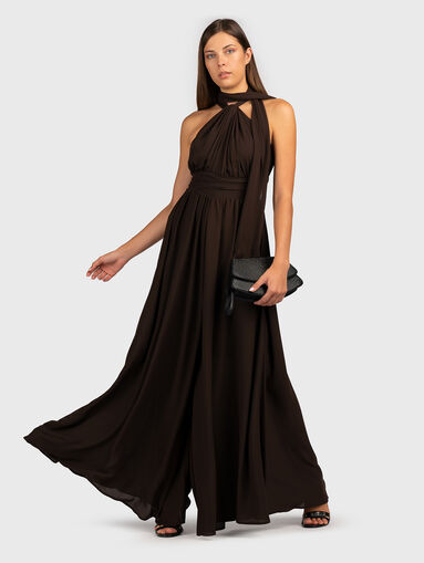 Brown jumpsuit with wide legs - 5