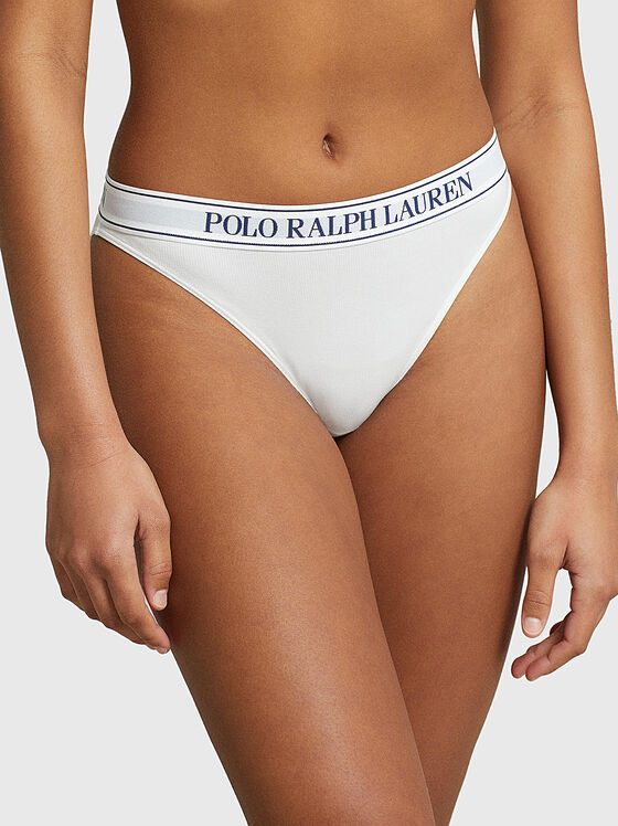 Bikini cu detaliu cu logo în contrast - 1