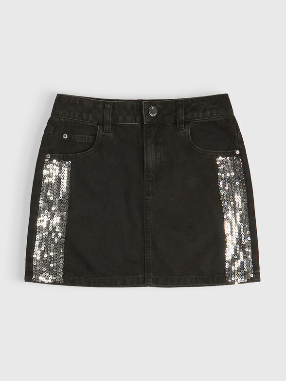 Denim skirt with accent sequins - 1