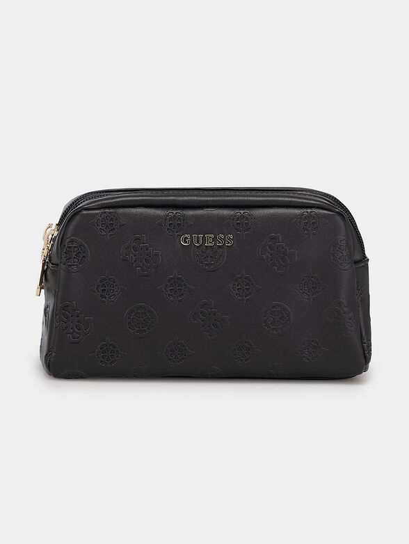 Black pouch with metal logo detail - 1