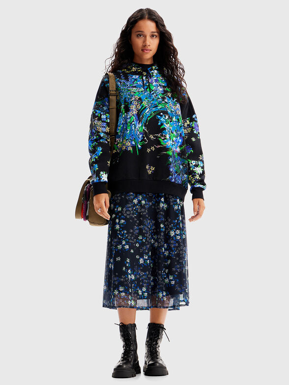 Oversized sweatshirt with floral details - 2