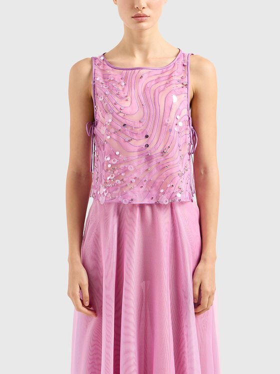 Top roz cu paiete - 1
