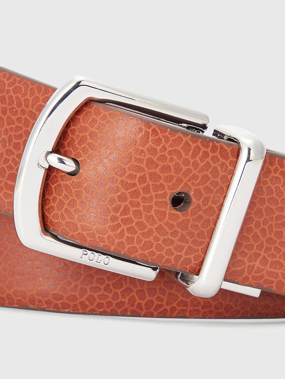 Leather brown reversible belt - 3