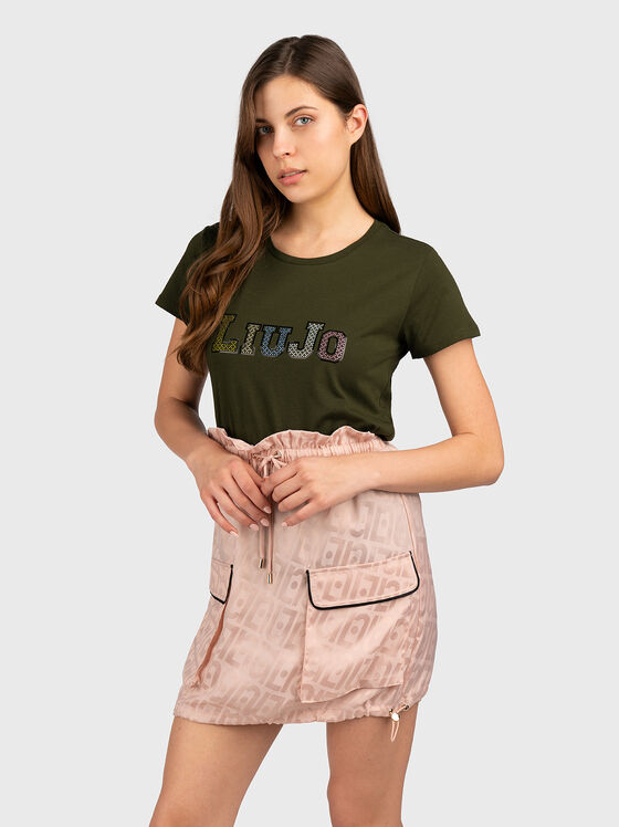 Tricou verde cu detaliu logo - 1