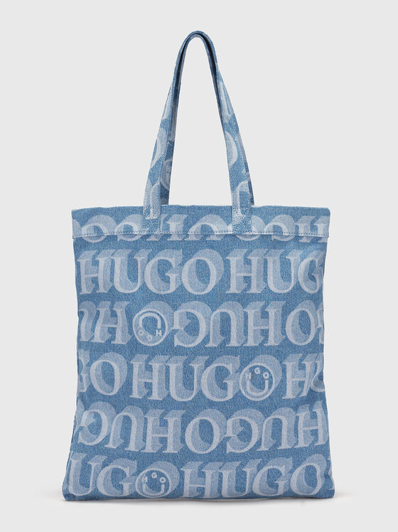 Denim bag with logo print - 1