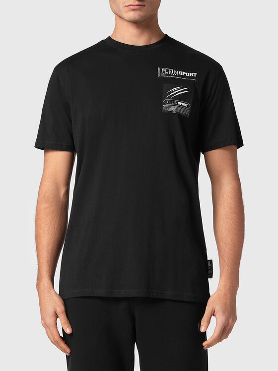 Tricou negru cu logo imprimat - 1