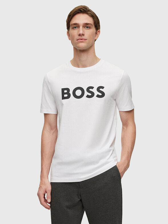 Cotton T-shirt TIBURT with contrast logo print - 1