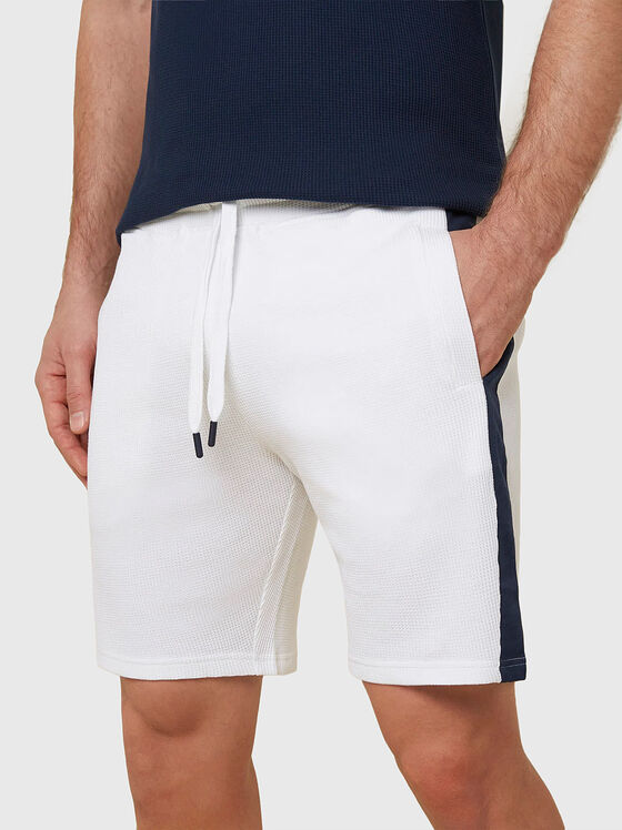 Pantaloni scurți albi cu legături DAILY LOUNGEWEAR - 1