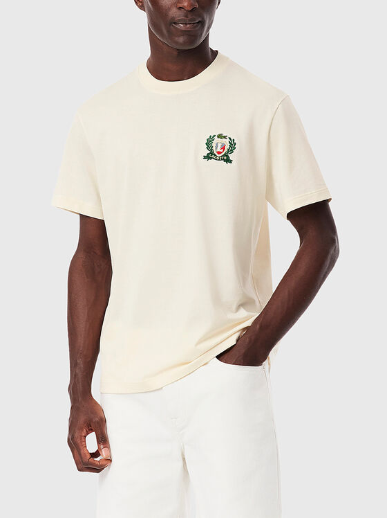 Tricou din bumbac cu logo brodat - 1