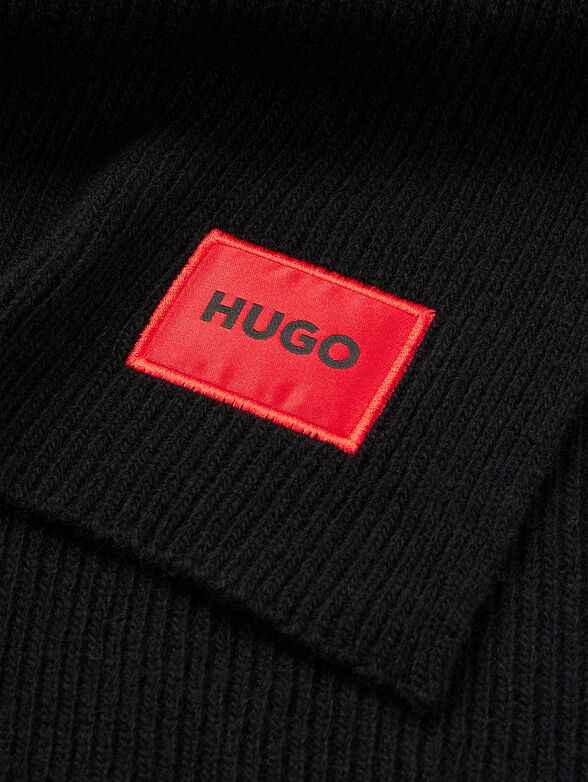 Black wool blend scarf  - 4