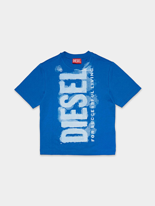 Blue T-Shirt with logo print - 1