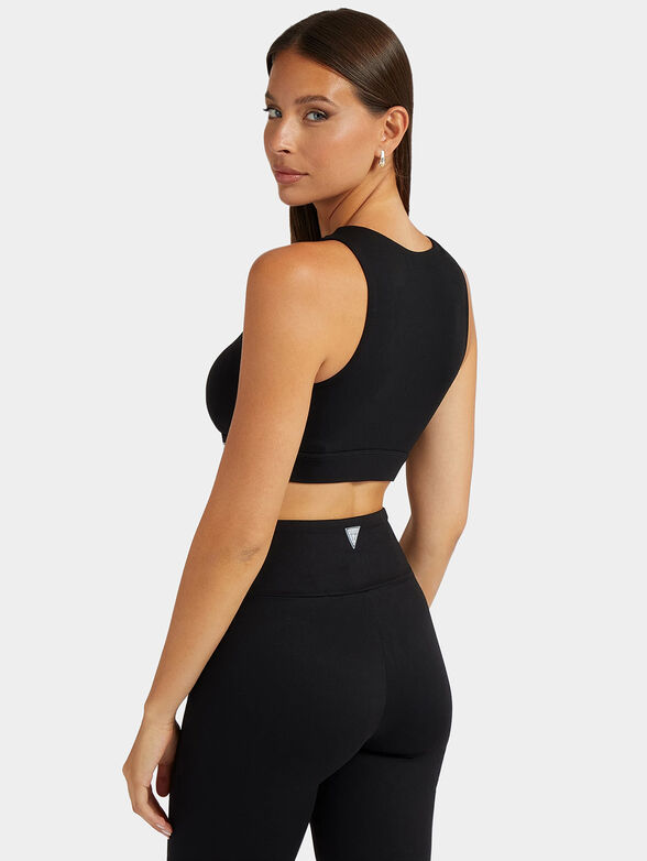 EVALYN cut-out black sports top - 2