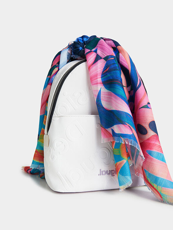 Long scarf with floral print  - 6
