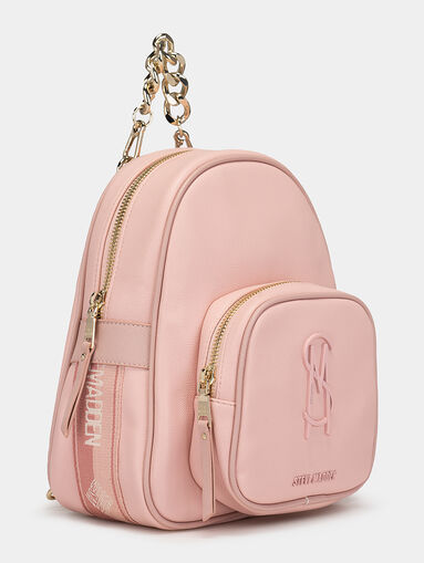 BTEMPO pink backpack with metal logo detail - 3