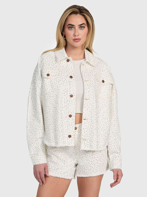Jachetă din denim cu pietricele aplicate - 1