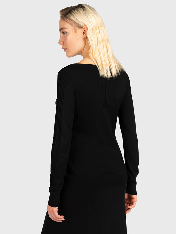Black boat neck sweater - 3