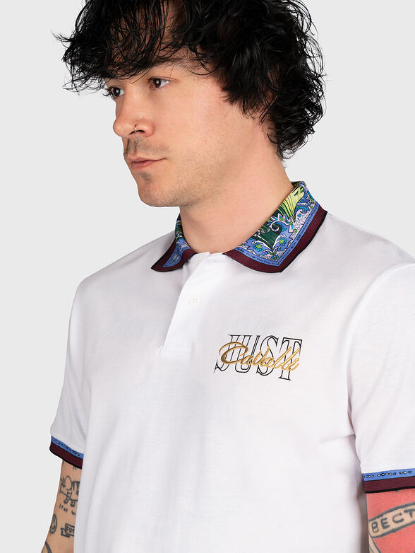 White polo-shirt CADILLAC with contrasting collar - 4