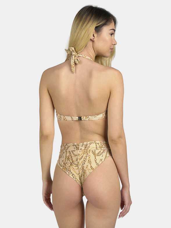 Bikini bra with print in gold - 4
