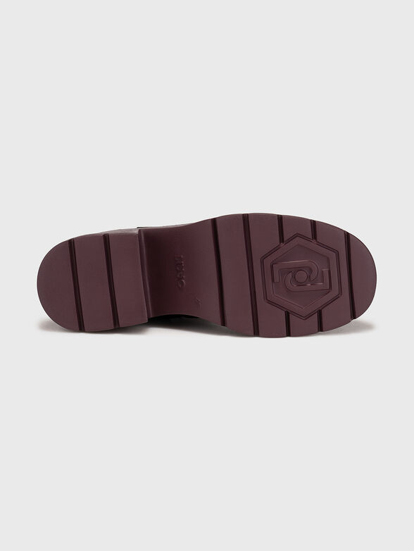 CARRIE 04 leather boots with logo detail - 5