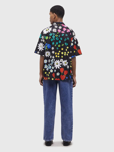 Cotton shirt with floral print - 3
