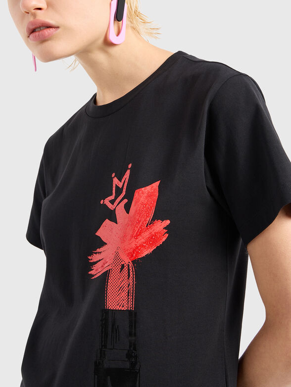 Black T-shirt with print - 4