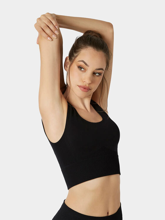 Bustieră sport neagră SEAMLESS YOGA - 1
