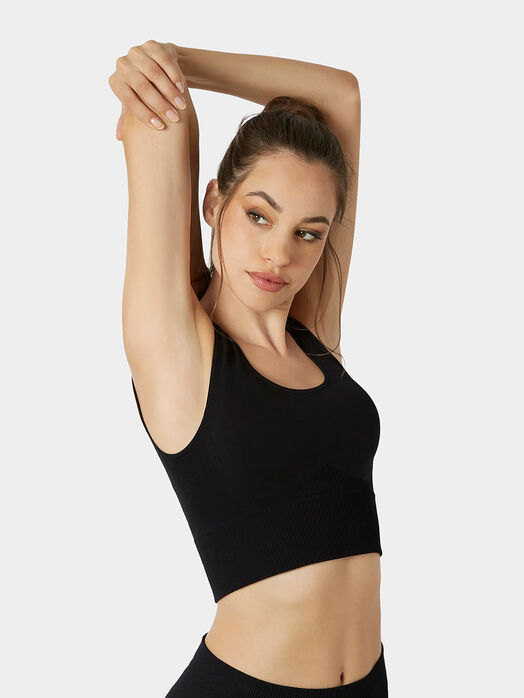 SEAMLESS YOGA sports bustier in black color