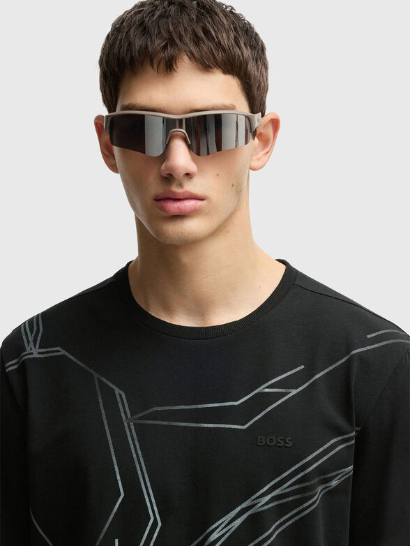 Cotton T-shirt with logo and print - 4