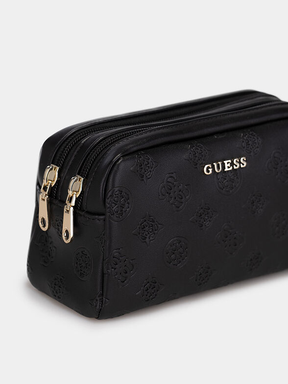 Black pouch with metal logo detail - 3
