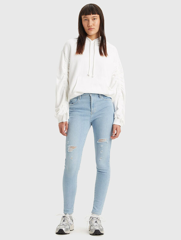 Blue high-waisted skinny jeans - 1