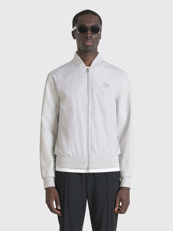 Bomber jacket with sleeves in eco leather  - 1