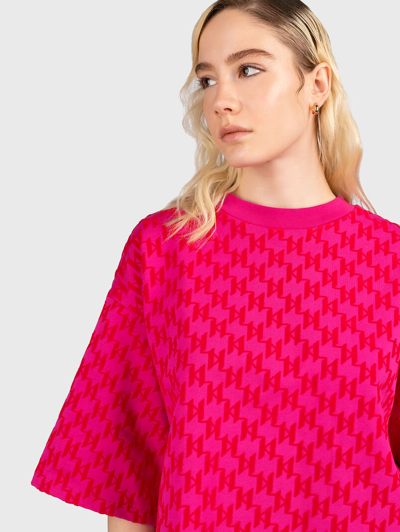 KL MONOGRAM sweatshirt in fucsia color - 3