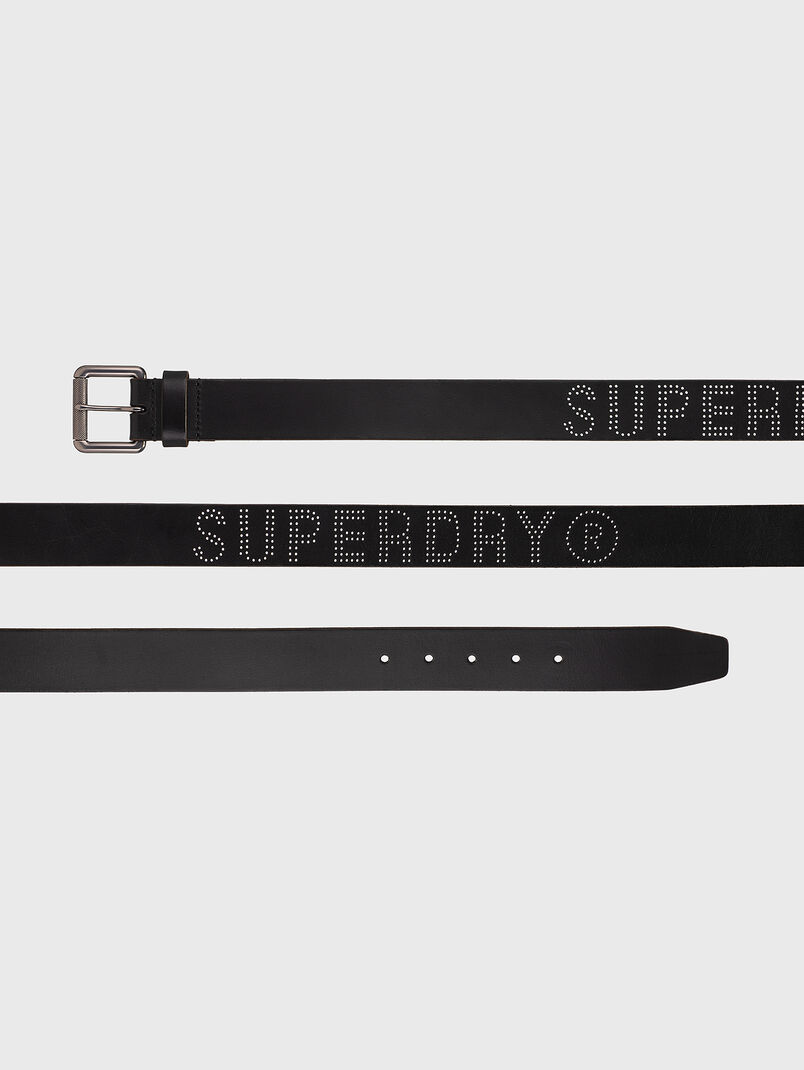 VINTAGE black Leather Belt - 3
